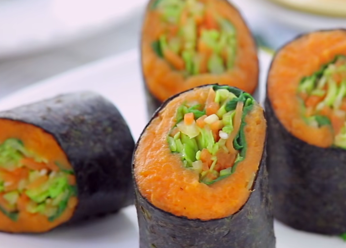 鲜香味美的红薯紫菜卷,烹饪简单,营养好吃,老少皆宜的美食