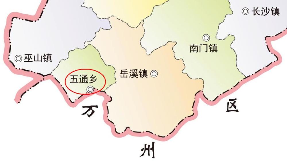 重慶開州區五通鄉集鎮規模很小和萬州區一河之隔