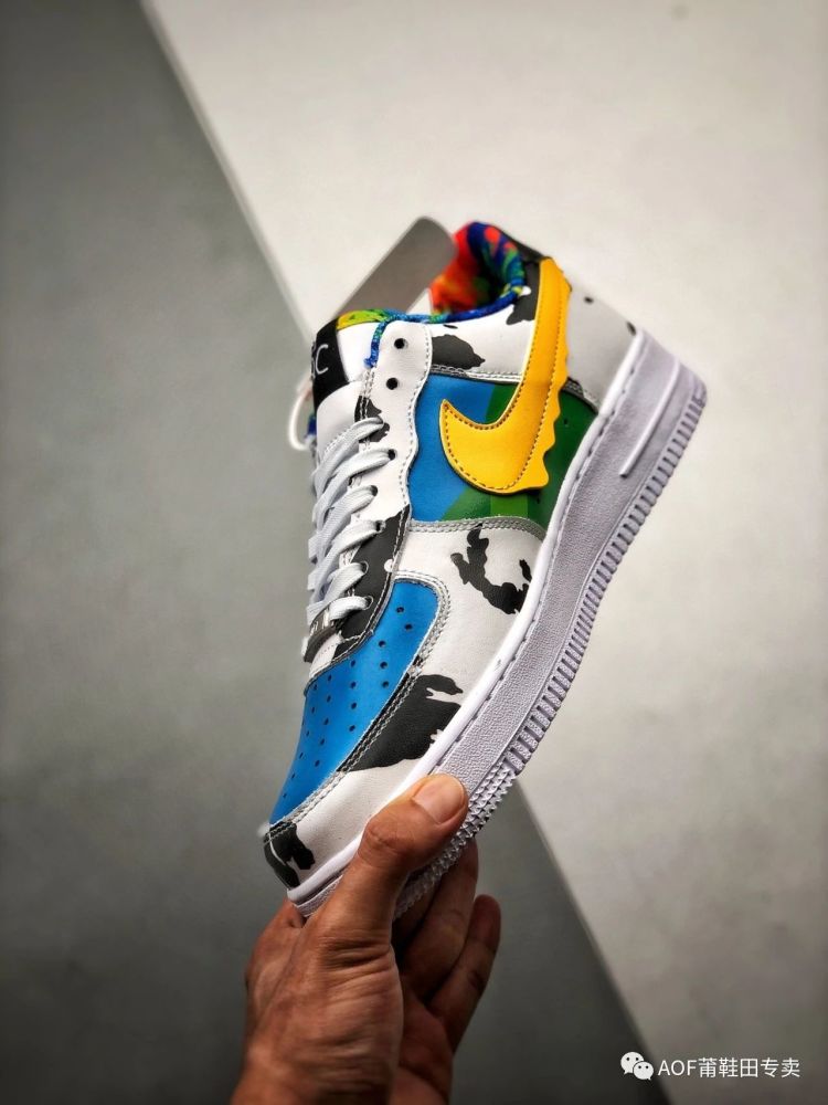 国外个人定制af1空军一号x联名奶牛冰淇淋开箱测评