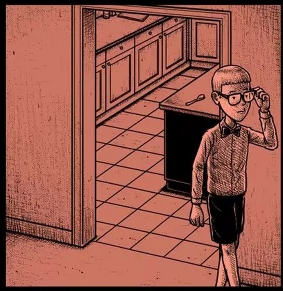 惊悚漫画:男孩的魔术没成功,下一位男孩拿起时却变弯了,原来是魔术有