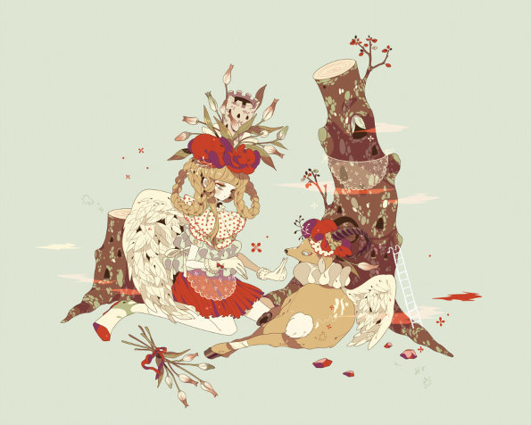 日本插画师しきみ的黑童话插画