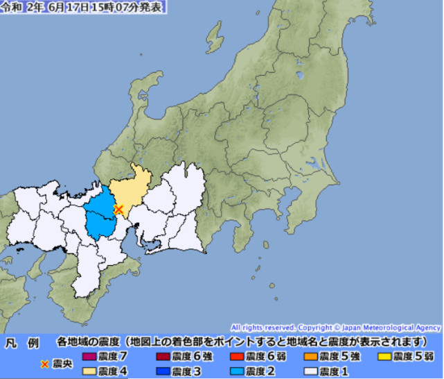 日本岐阜县发生4 2级浅层地震 深度仅为10公里暂无海啸威胁 岐阜县 地震 日本 社会