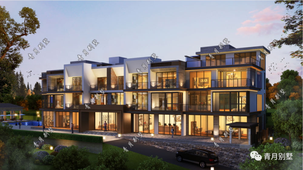 现代三层豪华民宿设计,全景落地窗,人与自然的灵秀合一