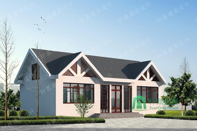 徽派自建一层半小别墅设计造价合理外观别具一格