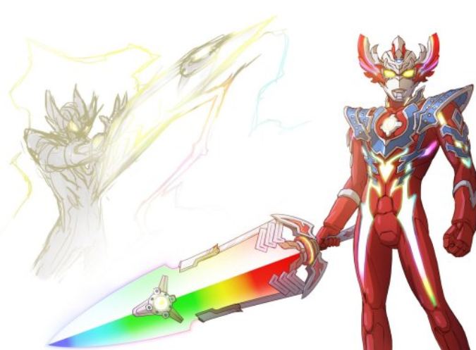 奥特曼当泰迦三重剑可以变化形态风马的忍刀无比帅气七彩巨剑瞩目