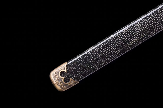 铜装珍珠鱼皮鞘暗月唐刀古法锻造千锤百炼手工研磨