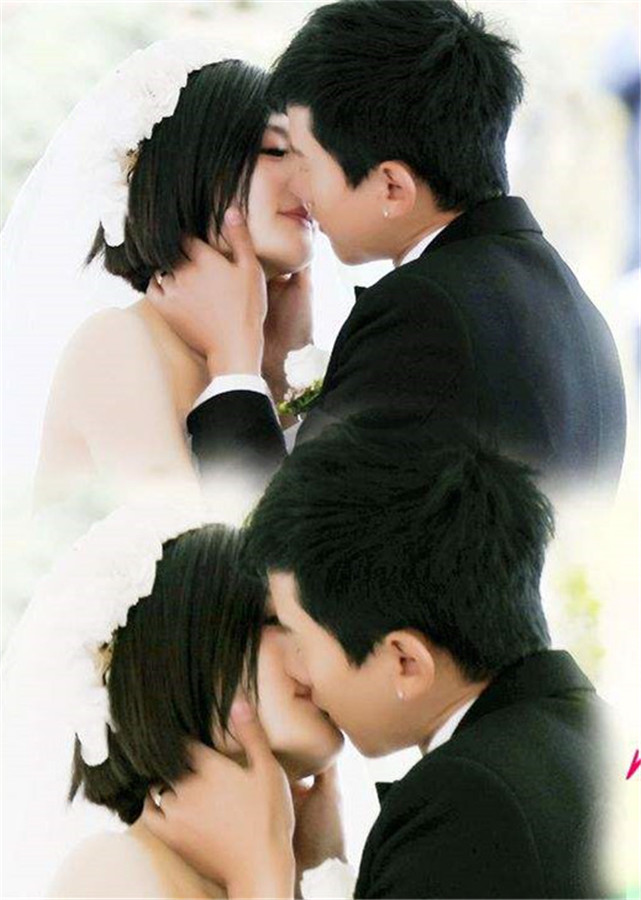 明星婚礼上的吻杨幂蜻蜓点水谢娜浪漫他俩足足吻了3分钟