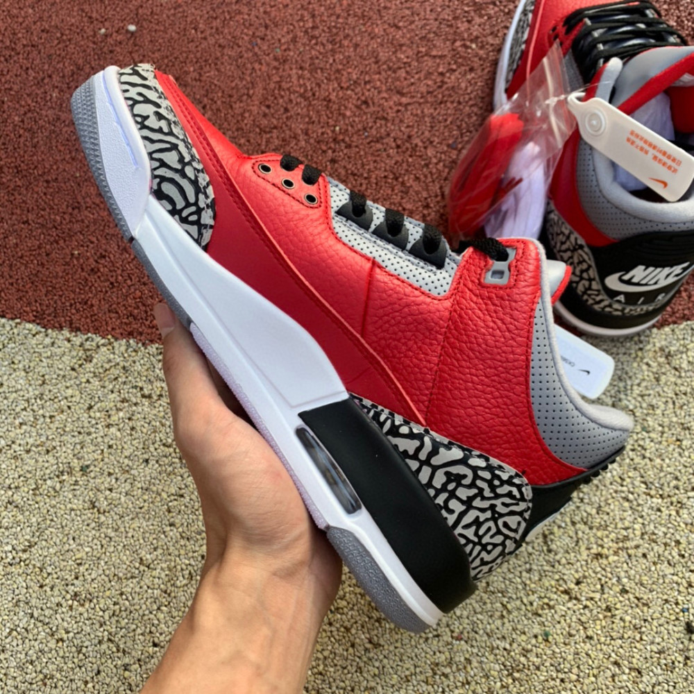 乔丹aj3红水泥 air jordan 3 爆裂纹大红公牛全明星篮球鞋