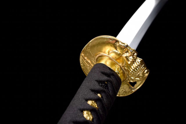 武士刀黄金骷髅弹簧钢一体锻造
