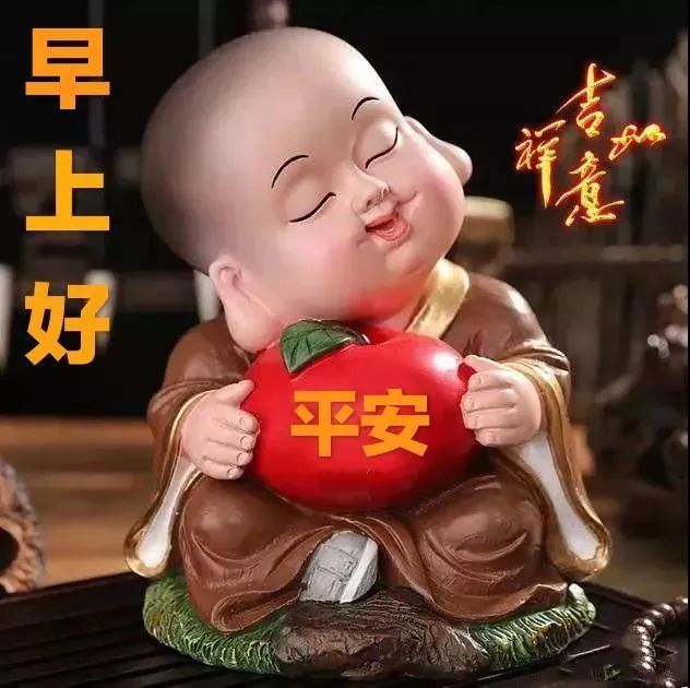 7张超可爱小僧问候祝福表情图片最美小和尚问候祝福图片带字