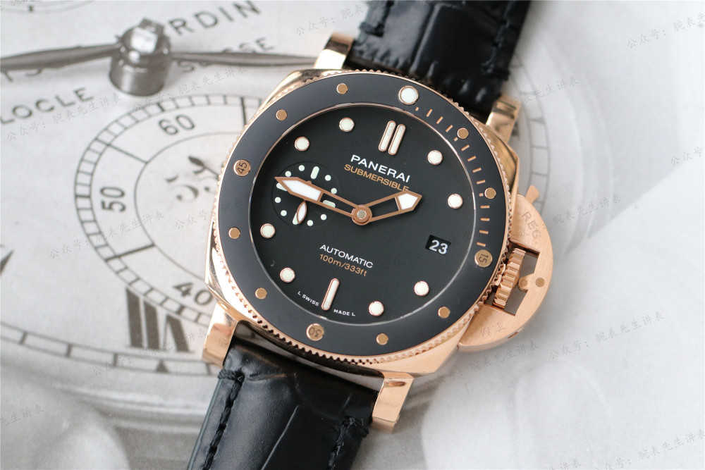 当潜水表与贵金属结合,沛纳海pam974既有质感又有颜值