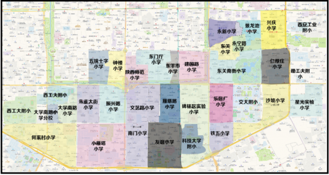 碑林區小學學區劃分圖出爐