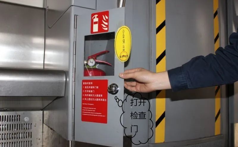 地铁车厢灭火器如何使用?1地铁每节车厢两端还设有灭火器.