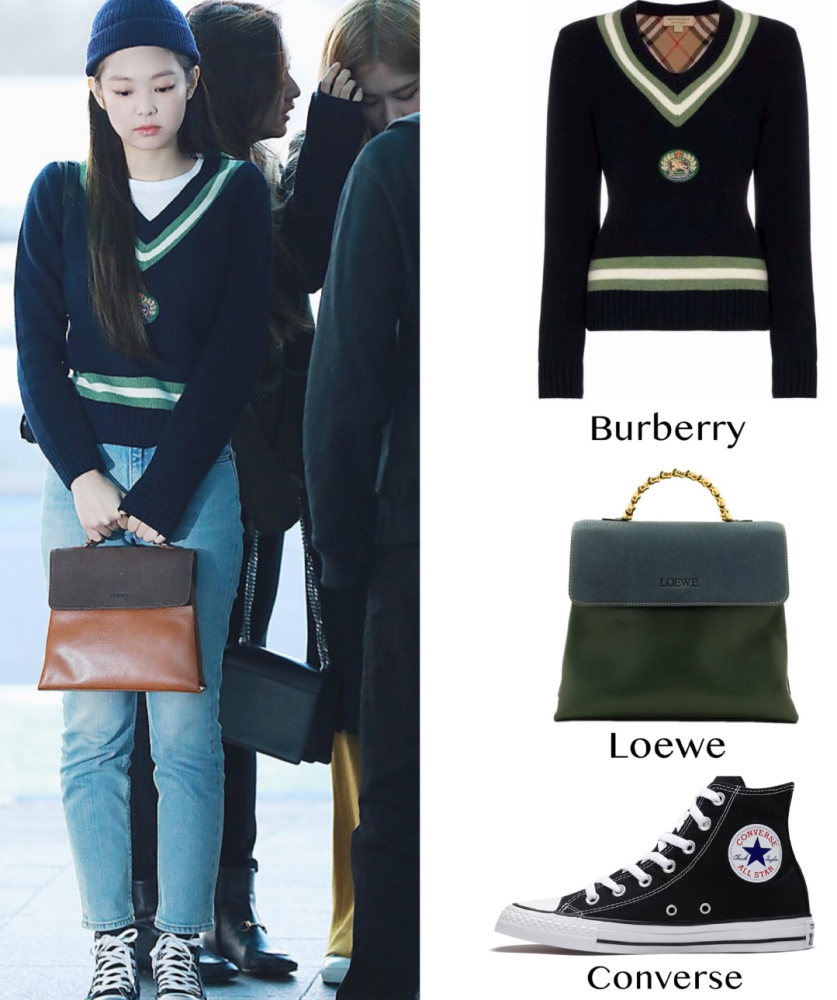 而具有百搭效果的高帮匡威,在显腿长的效果上又很突出,jennie把它们