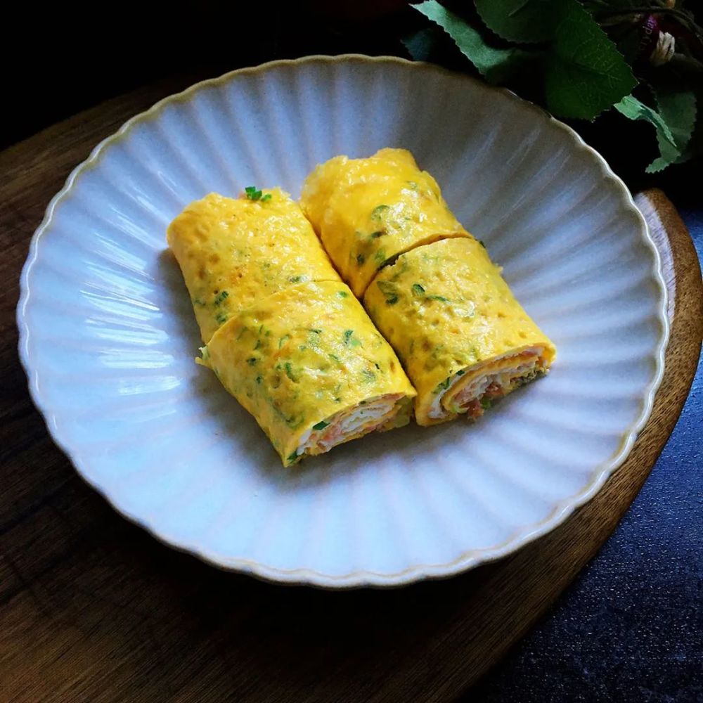 双色鸡蛋卷早餐来一份简单又营养再合适不过了