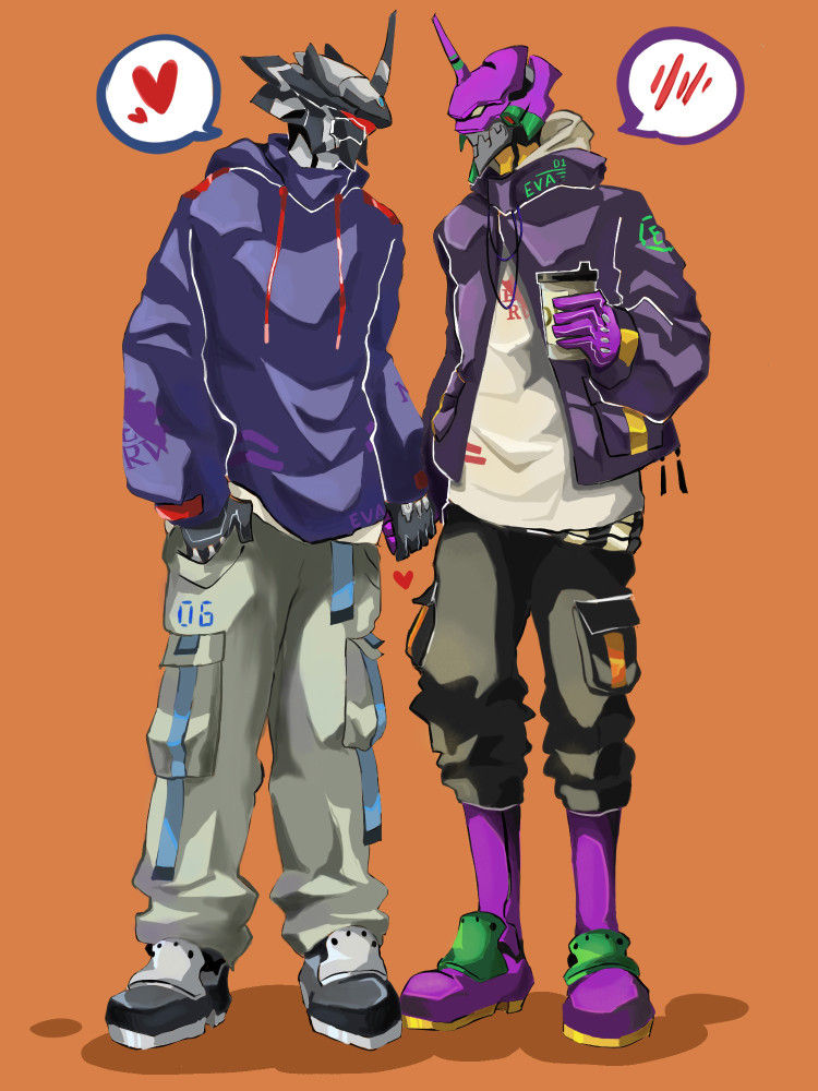 初号机与六号机拟人化,初号机代表的是碇真嗣,六号机代表的是渚薰.