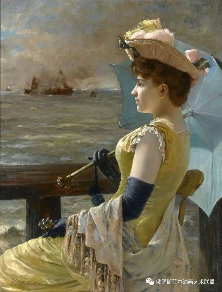 比利时画家阿尔弗雷德·埃米尔·史蒂文斯女性人物油画作品欣赏_腾讯