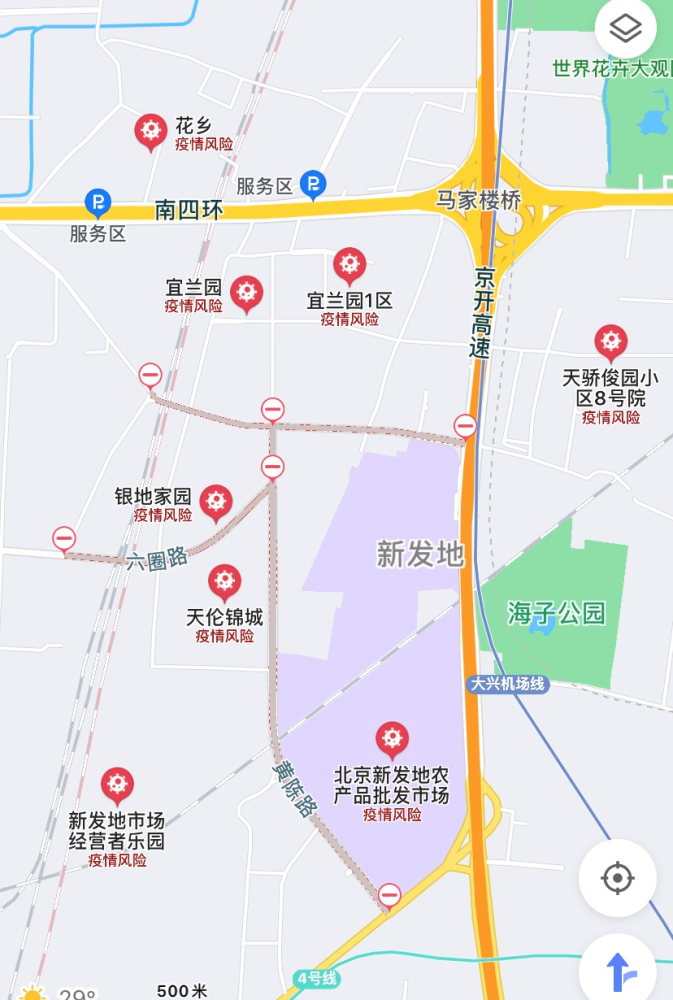 来源:高德地图位于新发地市场周边的新发地长途客运站已经停运