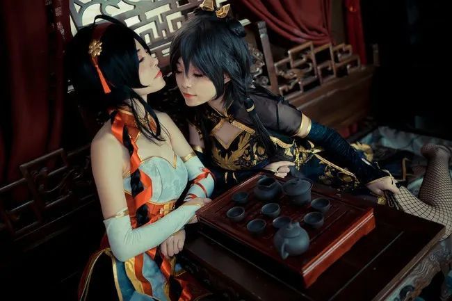 cos正片洛天依金丝雀旗袍乐正绫凤凰式旗袍