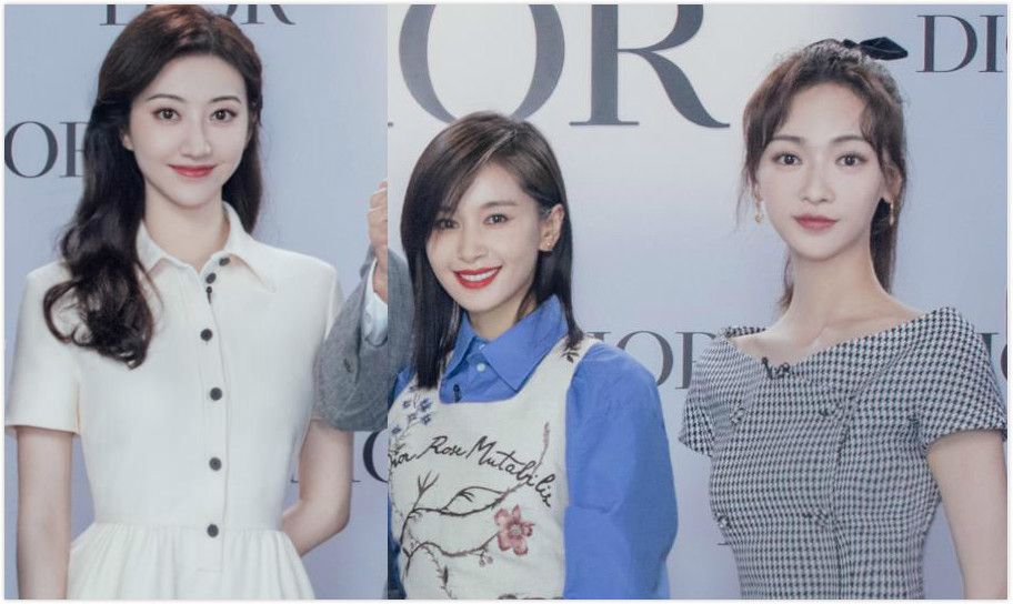 当然少不了多位明星同台拍合影,当时吴谨言就站在王子文旁边,另外一边