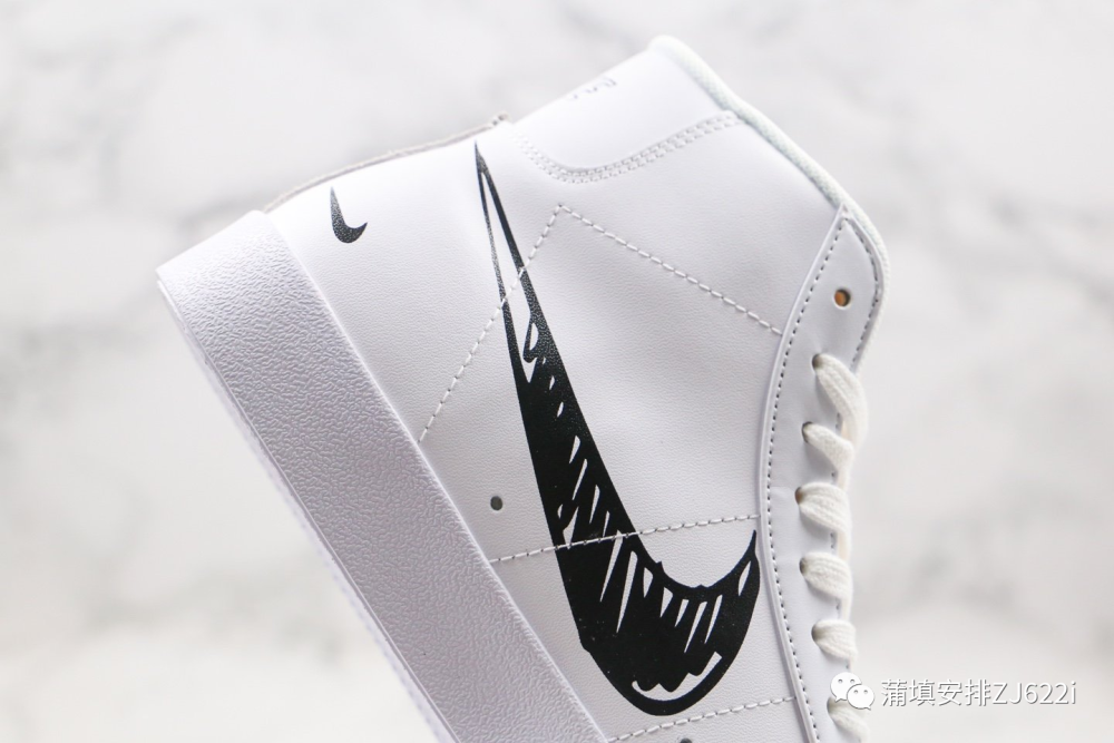 耐克nike blazer mid vnt高帮开拓者二次元涂鸦黑勾板鞋