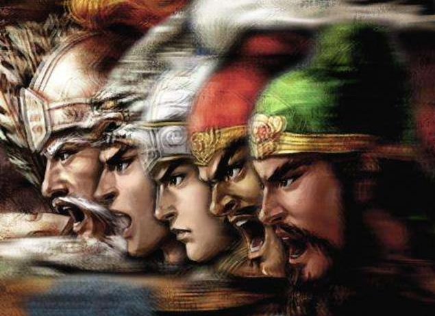 以蜀汉五虎为标准,《三国演义》中的武将武力排名