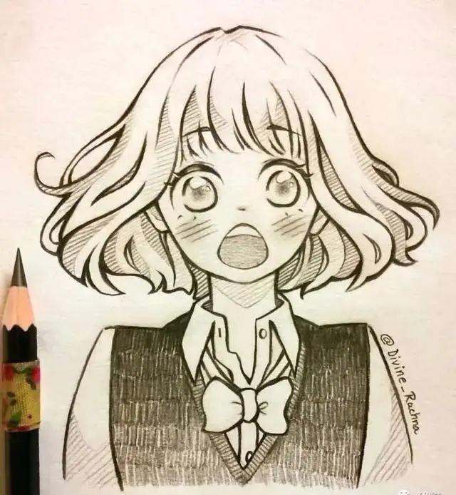 【铅笔线稿】超好看的漫画人物黑白线稿 新手入门临摹_腾讯新闻