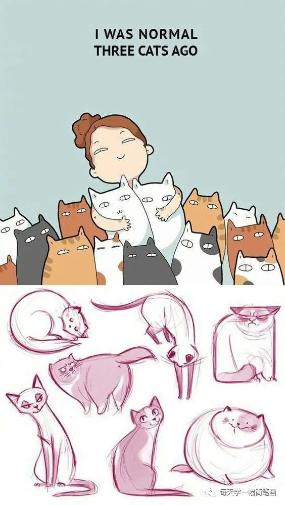 每天学一幅简笔画可爱的猫星人简笔画大全