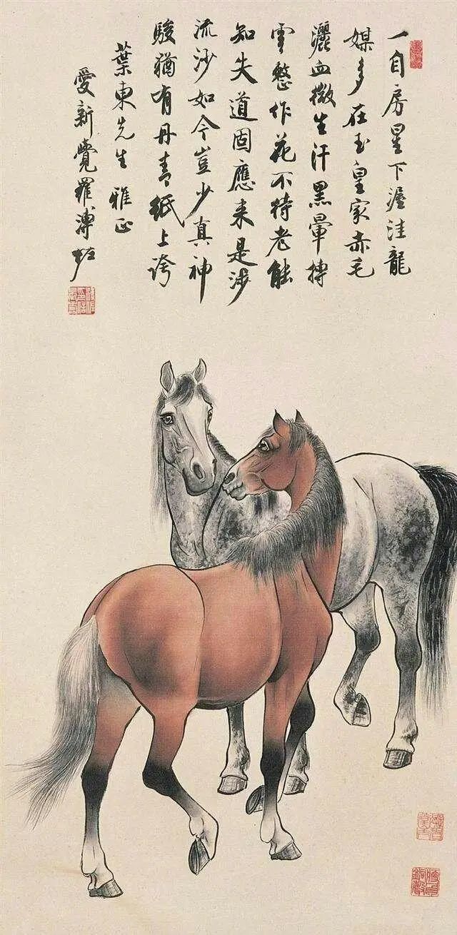 【艺术世界】溥佐画马与山水结合,美极了