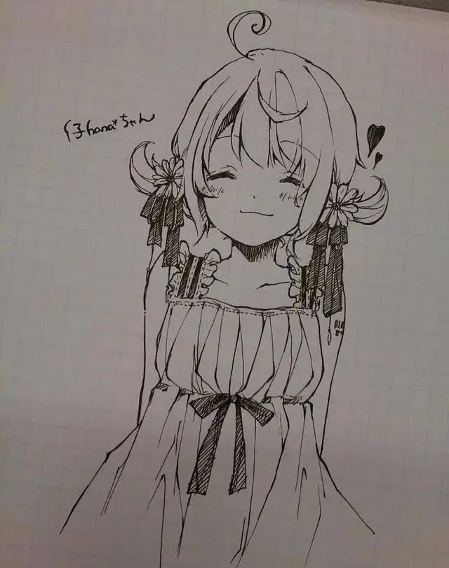 【铅笔针管笔】动漫女生人物黑白线稿_腾讯新闻