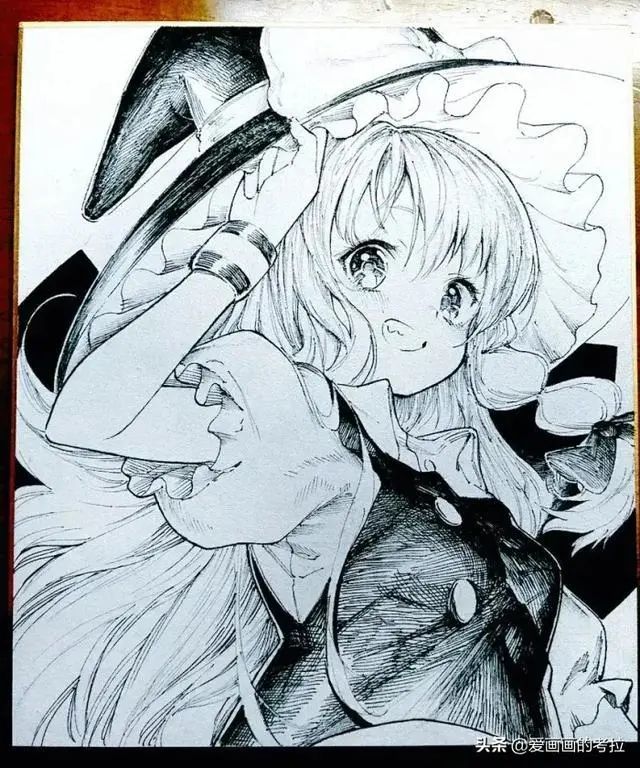 【铅笔针管笔】动漫女生人物黑白线稿_腾讯新闻