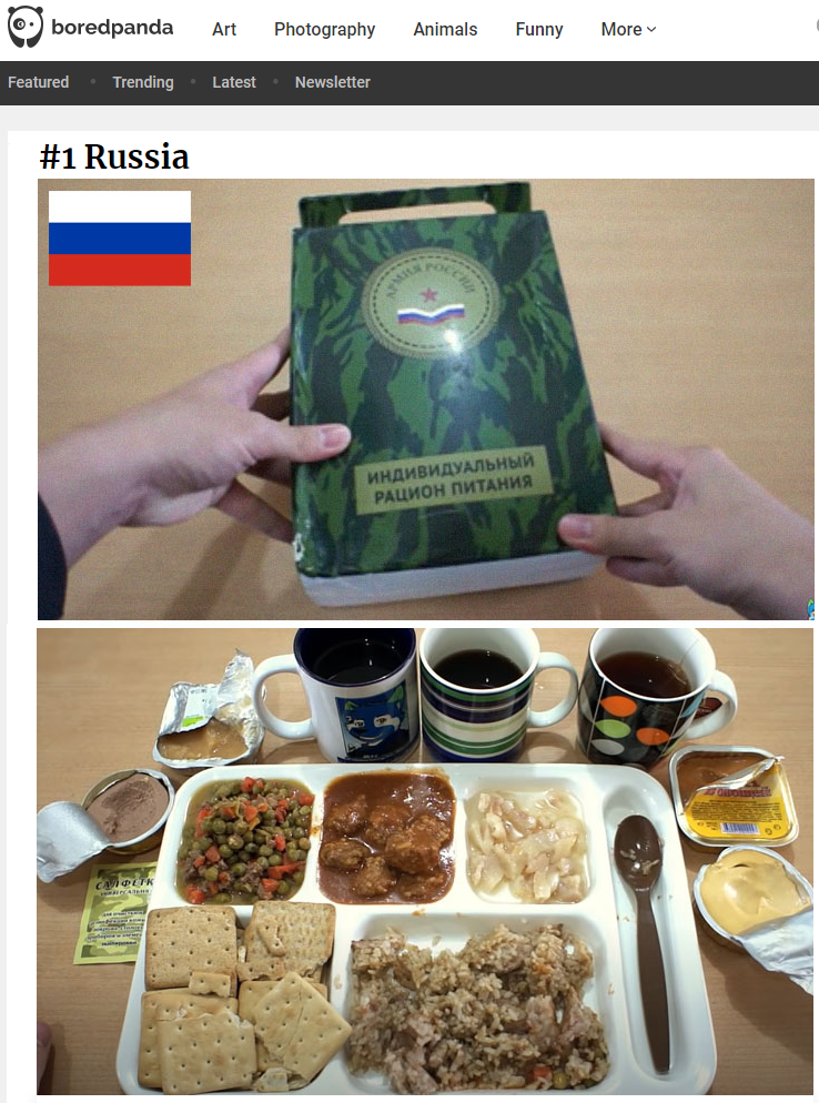 立陶宛媒体神评世界最佳军粮英军伙食跻身前三第一名出乎意料