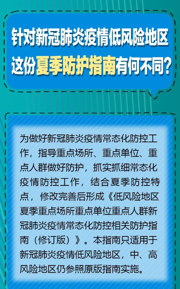 针对疫情低风险地区夏季防护指南有何不同?