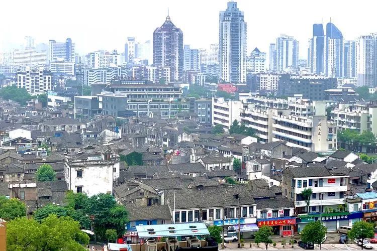 温州老照片小南门双莲桥人山人海