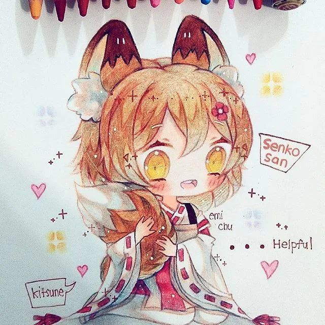 马克笔彩铅q版新手入门超可爱动漫人物手绘素材