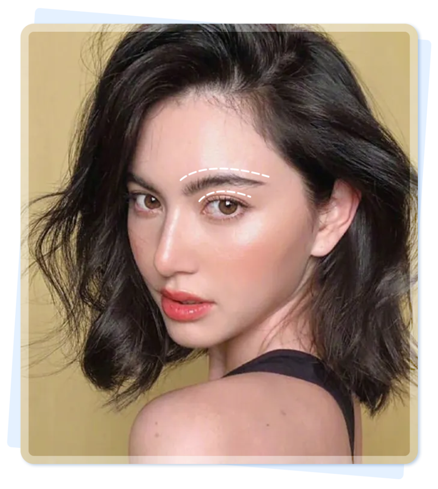 于剑眉弧度微微上扬即可过于凌厉不用像欧美妆那么上挑我们要注意在画