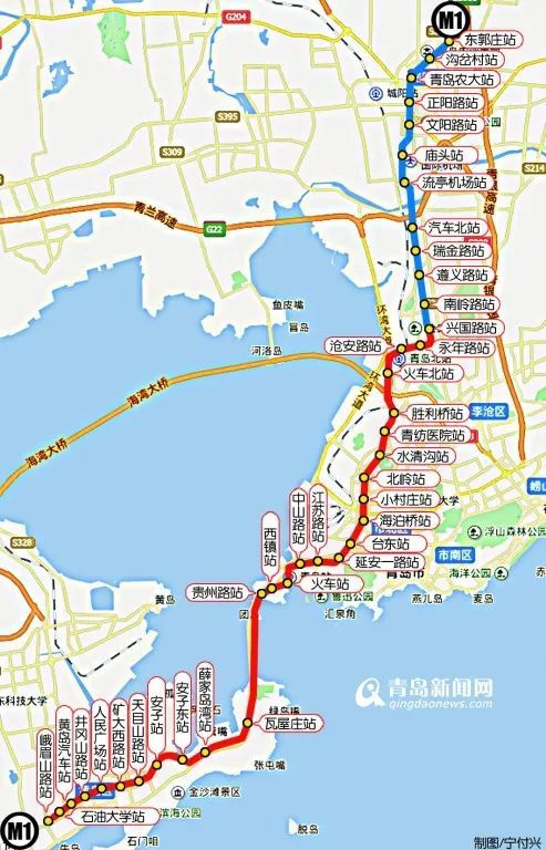 6月25日夜,由中铁二十二局集团轨道公司承建的青岛地铁1号线最大断面