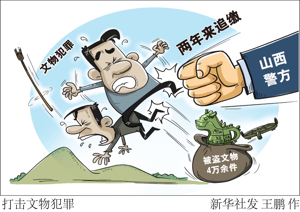 新华社图表,北京,2020年6月26日漫画:打击文物犯罪山西省公安厅日前