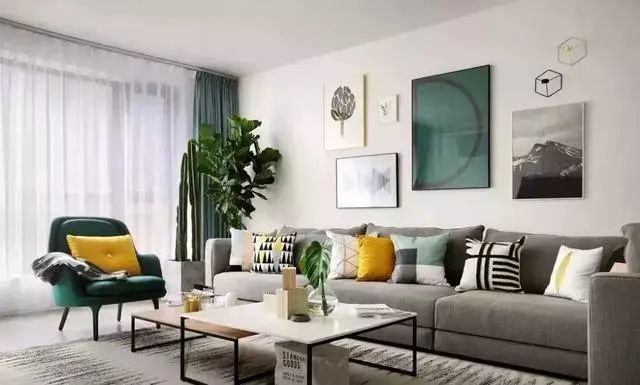 135㎡北欧风格,吸睛墨绿搭配高雅灰,打破常规,舒适完美