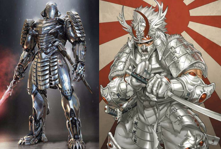 战甲,几乎刀枪不入,还砍断了金刚狼的钢爪,而对比漫画,原著中的银武士