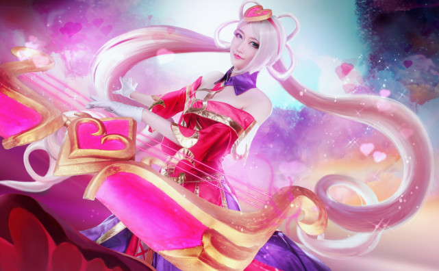 英雄联盟琴女娑娜情人节限定cosplay