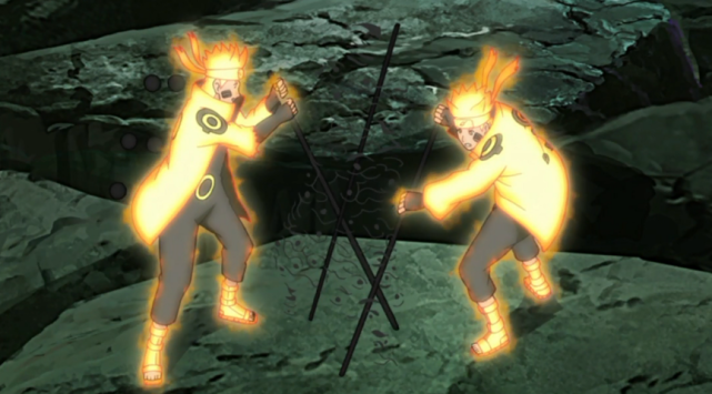 鸣人的六道模式下背后是7枚求道玉漂浮,加上手中两根求道玉化作的黑棒