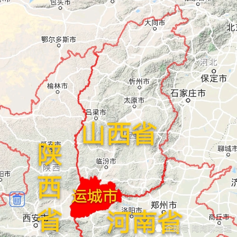 运城市地形图运城市总共管辖了1个区,10个县,2个县级市,还有一些新区