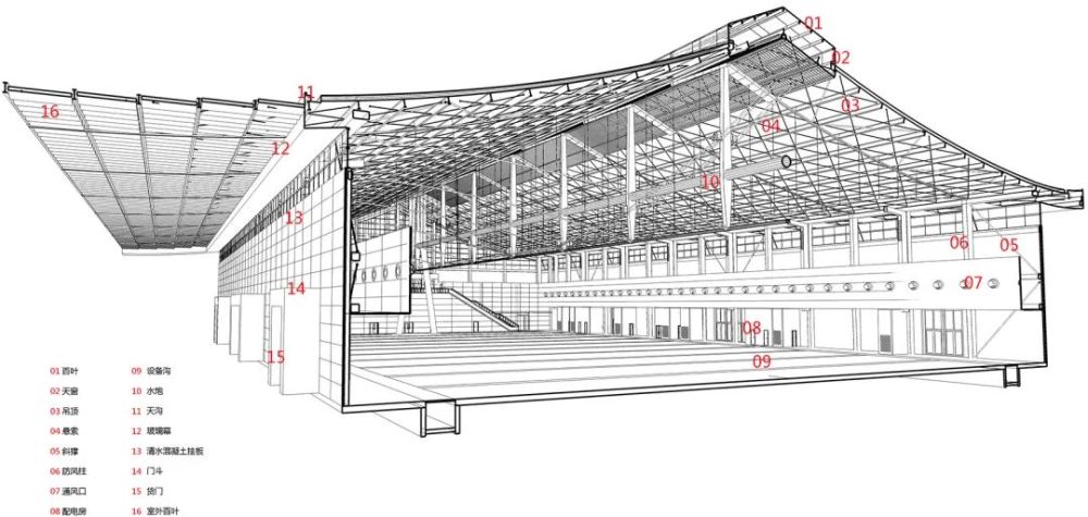 代代木体育馆悬索结构图片