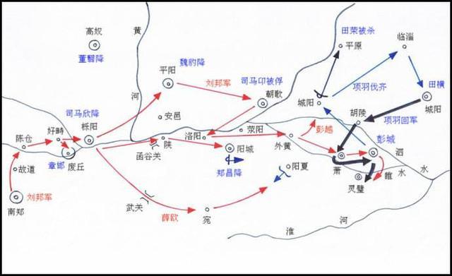 彭城之战刘邦56万人被项羽3万人打得全军覆没韩信是否在彭城