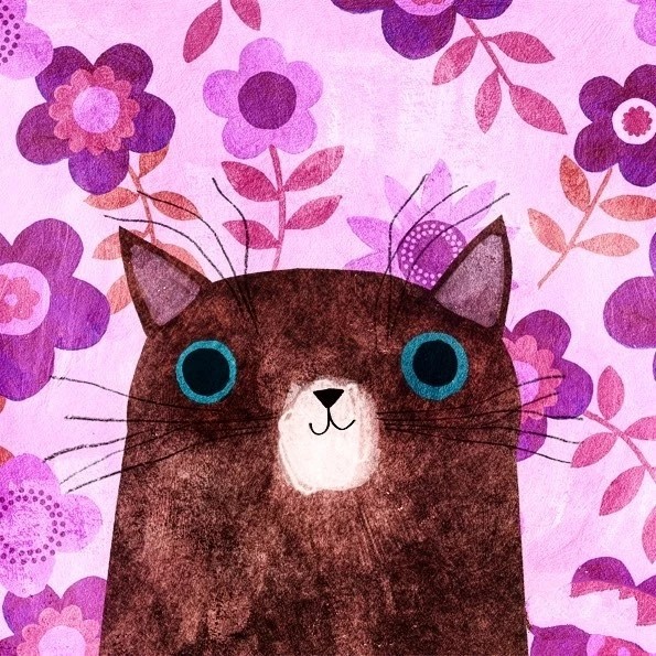 可爱猫咪手绘插画:插画家angie rozelaar