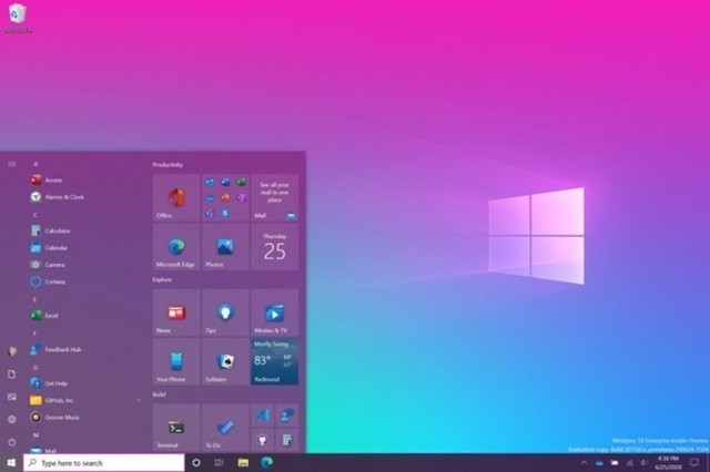 微软发布windows 10全新开始菜单并增添纯色背景
