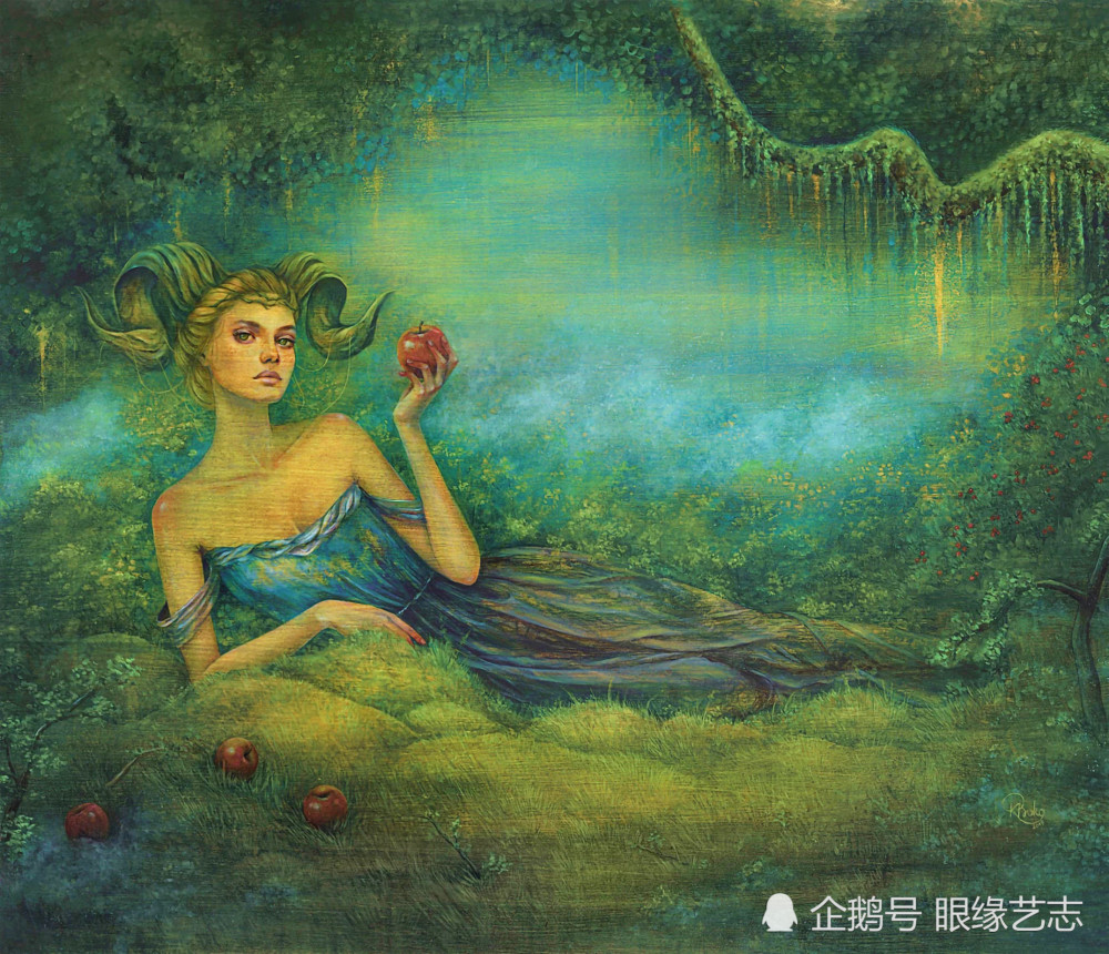 神秘女孩|当木纹邂逅色彩：典雅绚丽的木板画，藏于画中的神秘女孩
