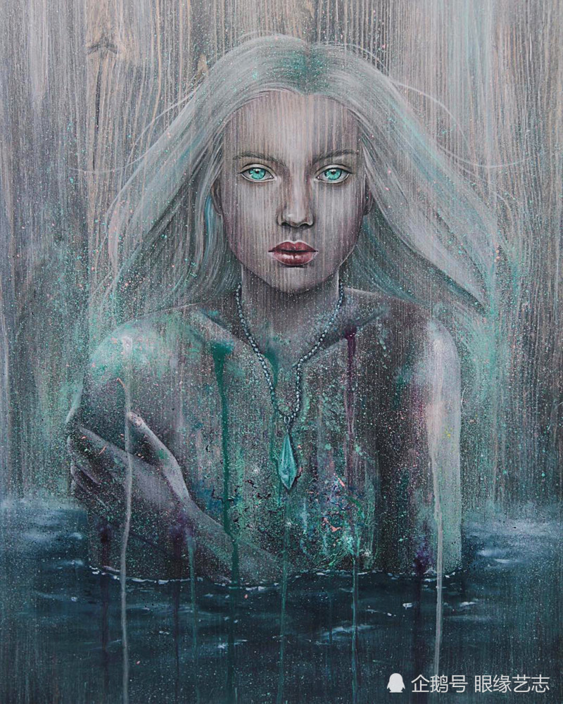 神秘女孩|当木纹邂逅色彩：典雅绚丽的木板画，藏于画中的神秘女孩