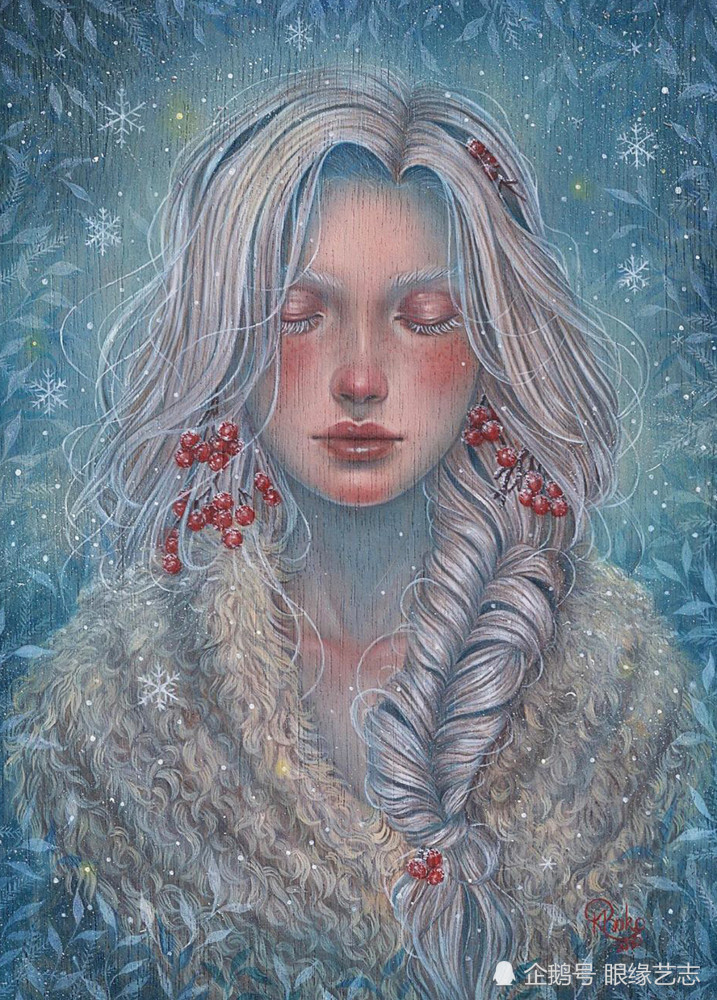 神秘女孩|当木纹邂逅色彩：典雅绚丽的木板画，藏于画中的神秘女孩